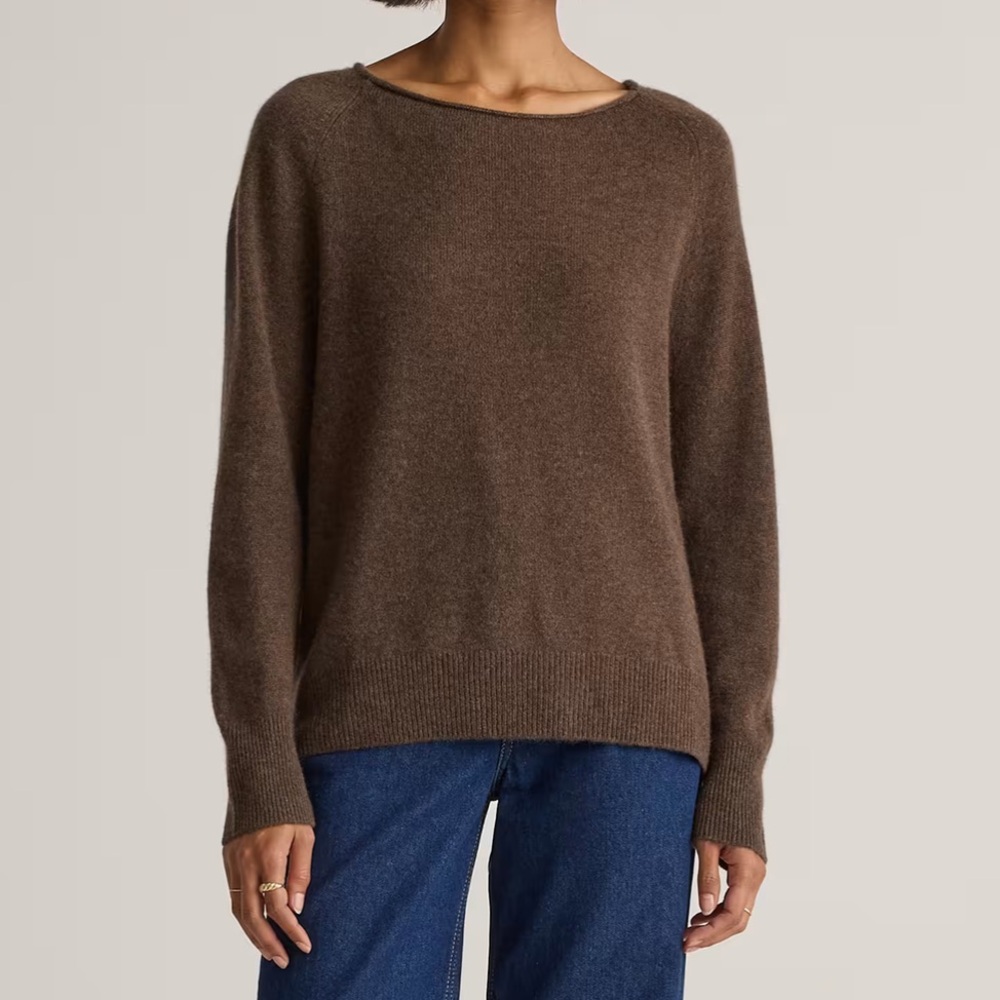 Quince Brown Crew Neck Sweater